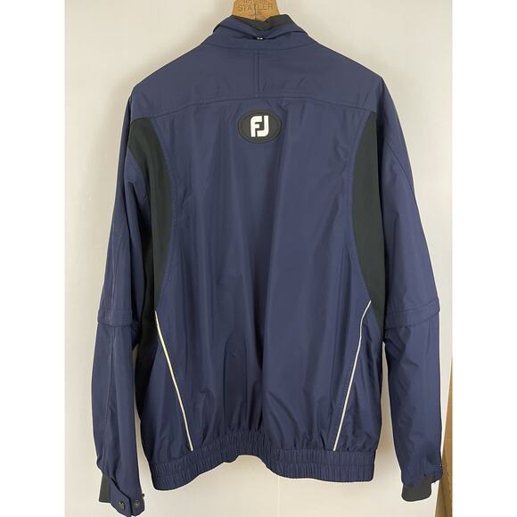 Dryjoys Footjoy FJ Windbreaker Rain jacket Sz M Convertible Zip Off Sleeve Blue - Picture 3 of 10